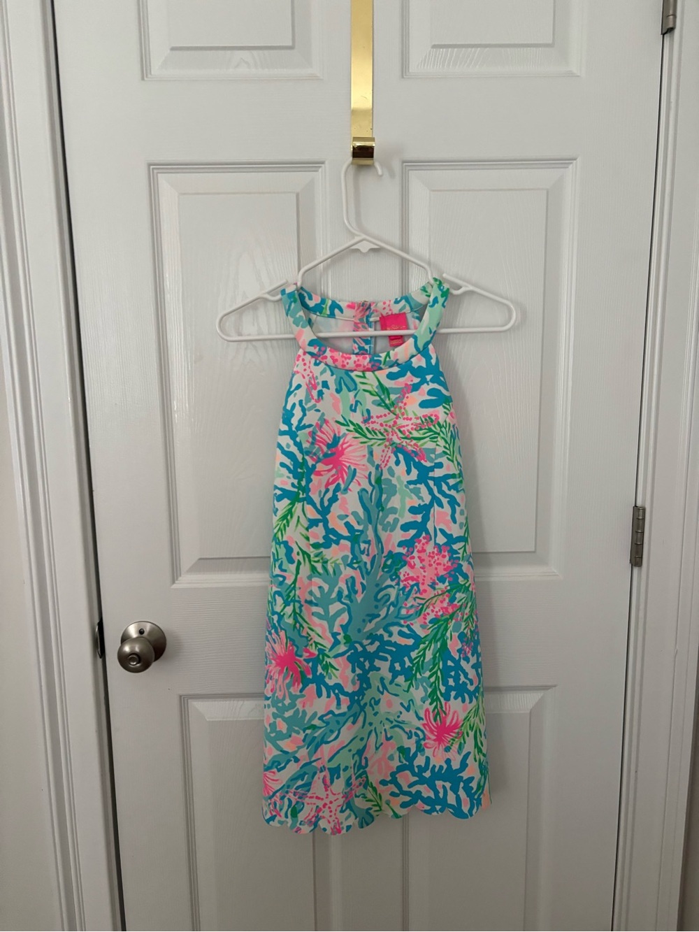 Lilly Pulitzer Aqua, Pink & Green Coral-Print Girls Dress NWOT